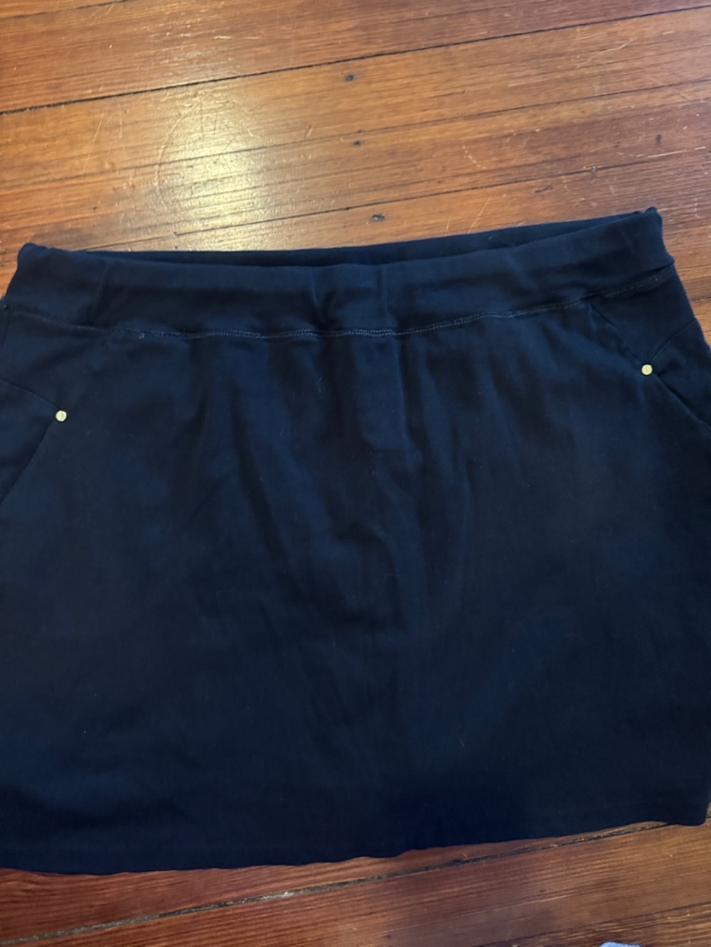 Classic Black Mini Skirt with Pocket Studs